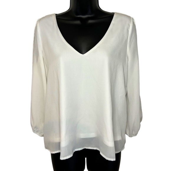 LULUS Daily Romance Ivory Long Sleeve Top with Slit Sleeves / Medium / NWOT - Picture 5 of 9